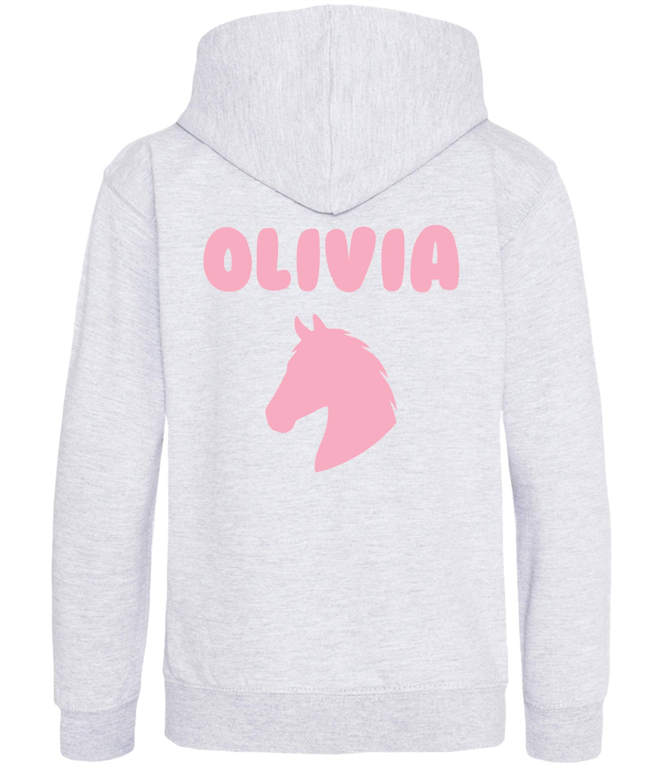 Girls Personalised Name Horse Riding Hoodie Pony Rider Club Sweatshirt Jacket