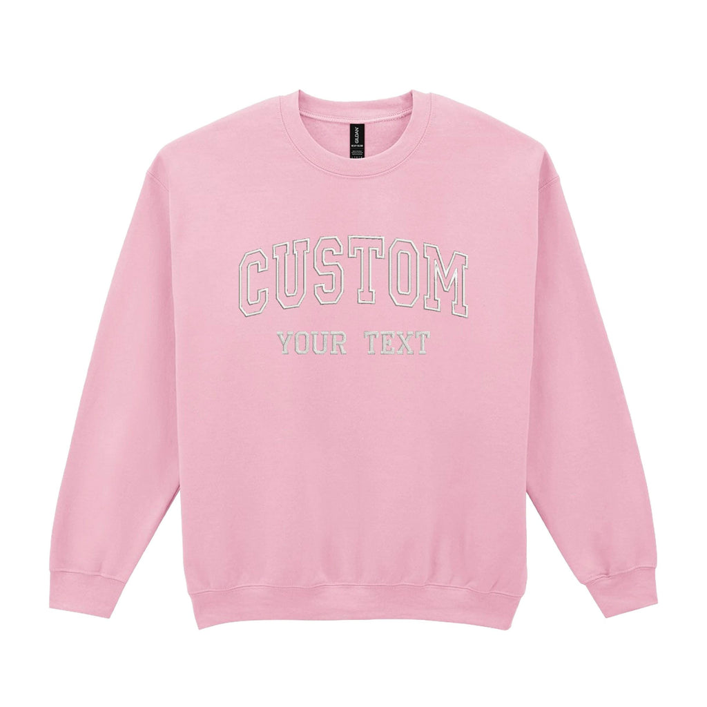 Embroidered Personalised Adults Sweatshirt 23 Colours S-5XL Varsity College Custom Design Your Text