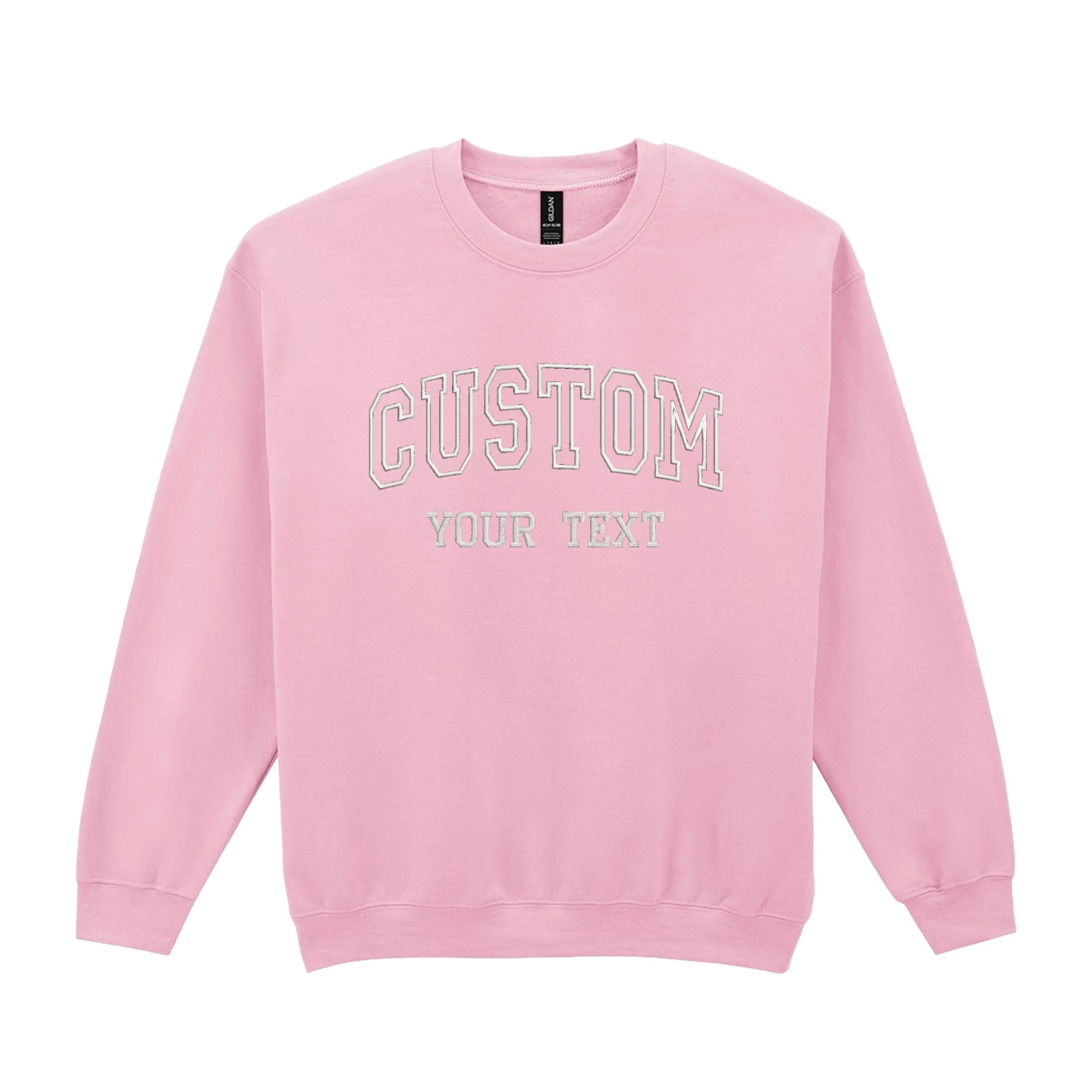 Embroidered Personalised Adults Sweatshirt 23 Colours S-5XL Varsity College Custom Design Your Text