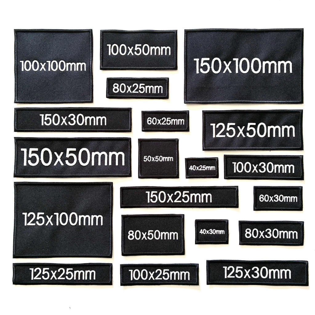 Personalised Embroidered Black Patches Sew/Iron/VELCRO® Custom Text Molle Morale Badges
