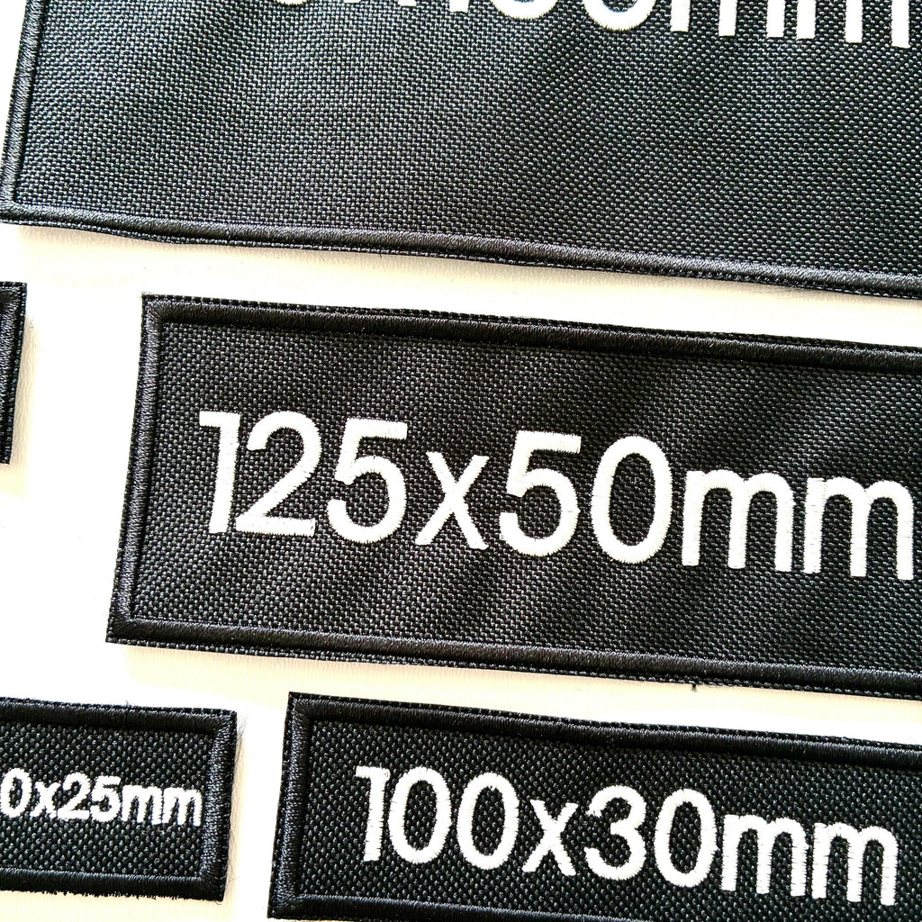 Personalised Embroidered Black Patches Sew/Iron/VELCRO® Custom Text Molle Morale Badges