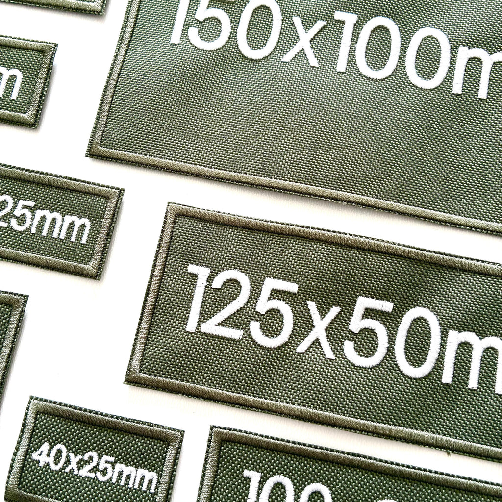 Personalised Embroidered Olive Patches Sew/Iron/VELCRO® Custom Text Molle Morale Badges