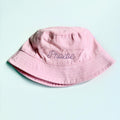 Embroidered Personalised Baby, Toddler, Kids Personalised Name Cotton Bucket Summer Sun Hat