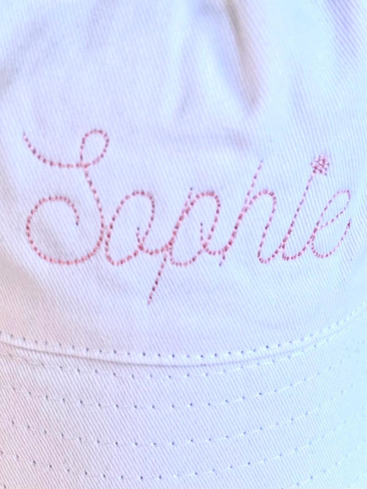 Embroidered Personalised Baby, Toddler, Kids Personalised Name Cotton Bucket Summer Sun Hat