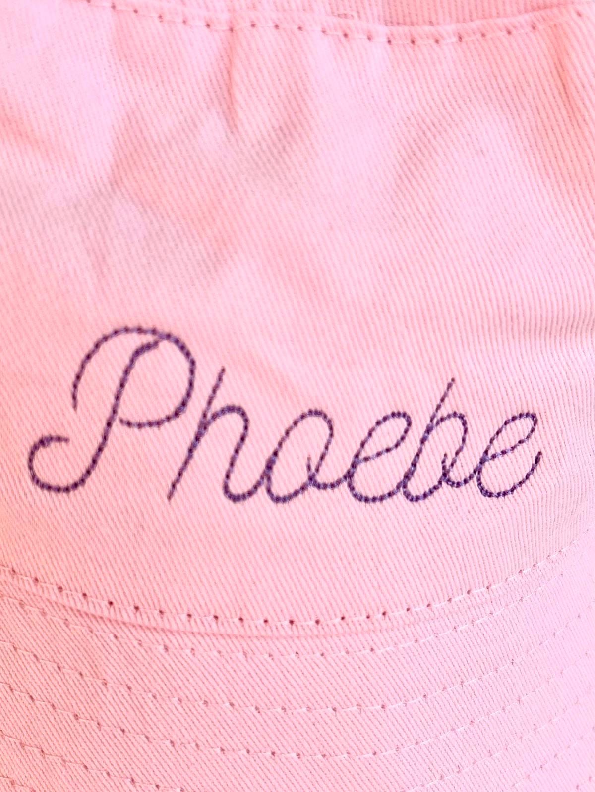 Embroidered Personalised Baby, Toddler, Kids Personalised Name Cotton Bucket Summer Sun Hat