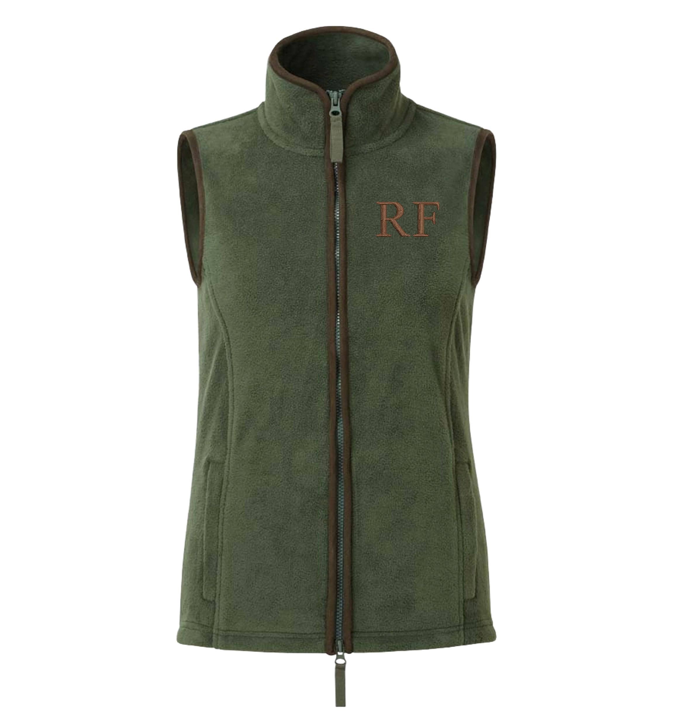 Embroidered Personalised Fleece Gilet Custom Initials Ladies Country Farmer Bodywarmer Jacket