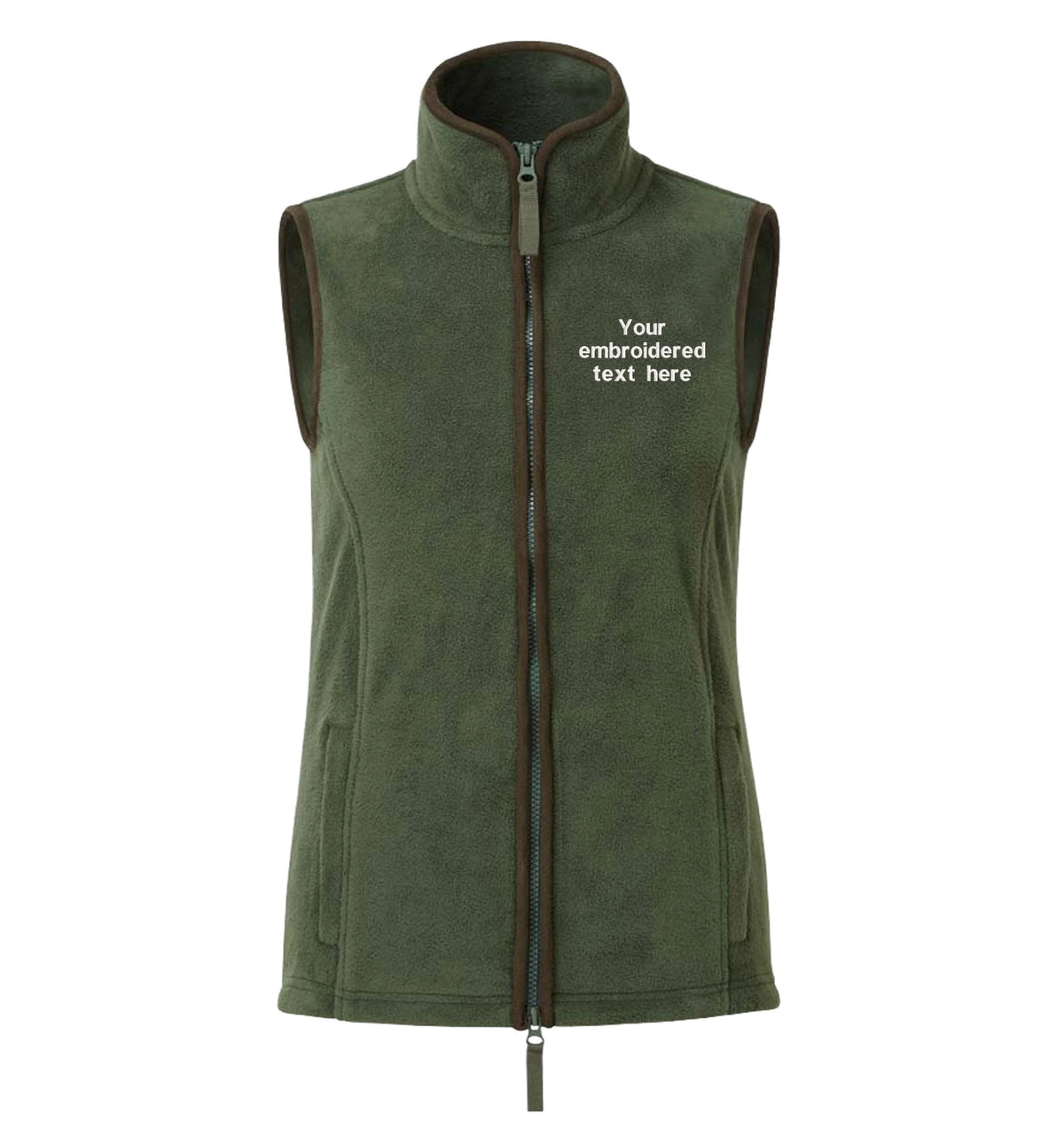 Embroidered Personalised Fleece Gilet Custom Text Ladies Country Farmer Bodywarmer Jacket