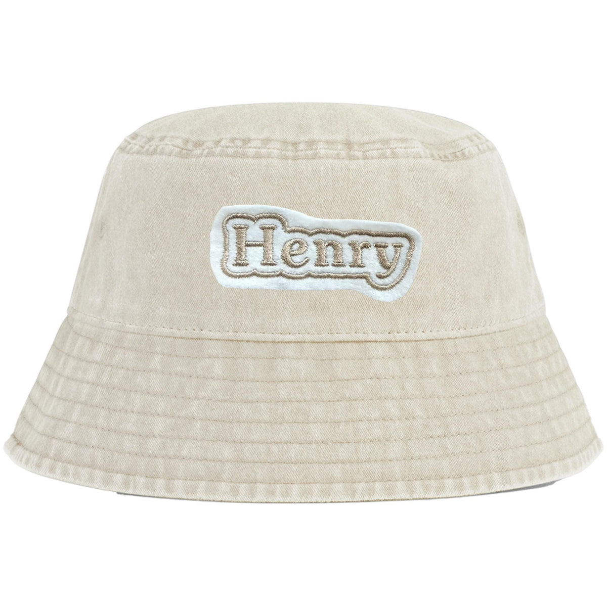 Embroidered Personalised Name Patch Childrens Bucket Hat Custom Text Summer Sun