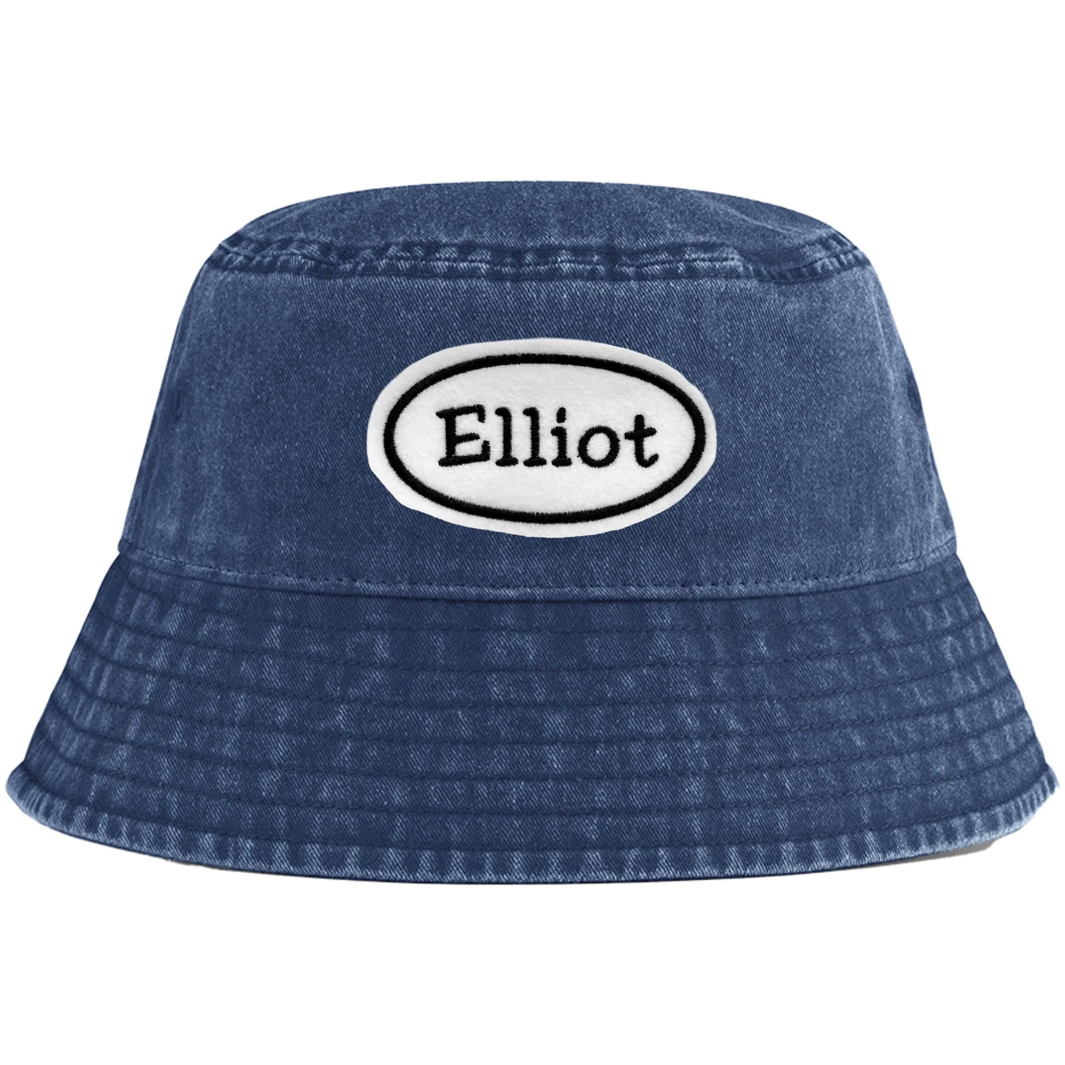 Embroidered Personalised Name Patch Childrens Bucket Hat Custom Text Summer Sun