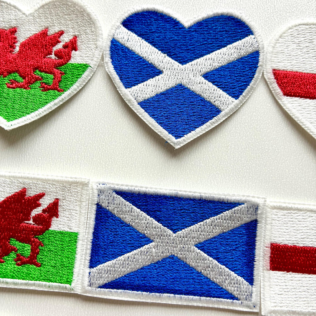 Embroidered Flag Patch Iron On & Sew On Union Jack England Scotland Wales Badge