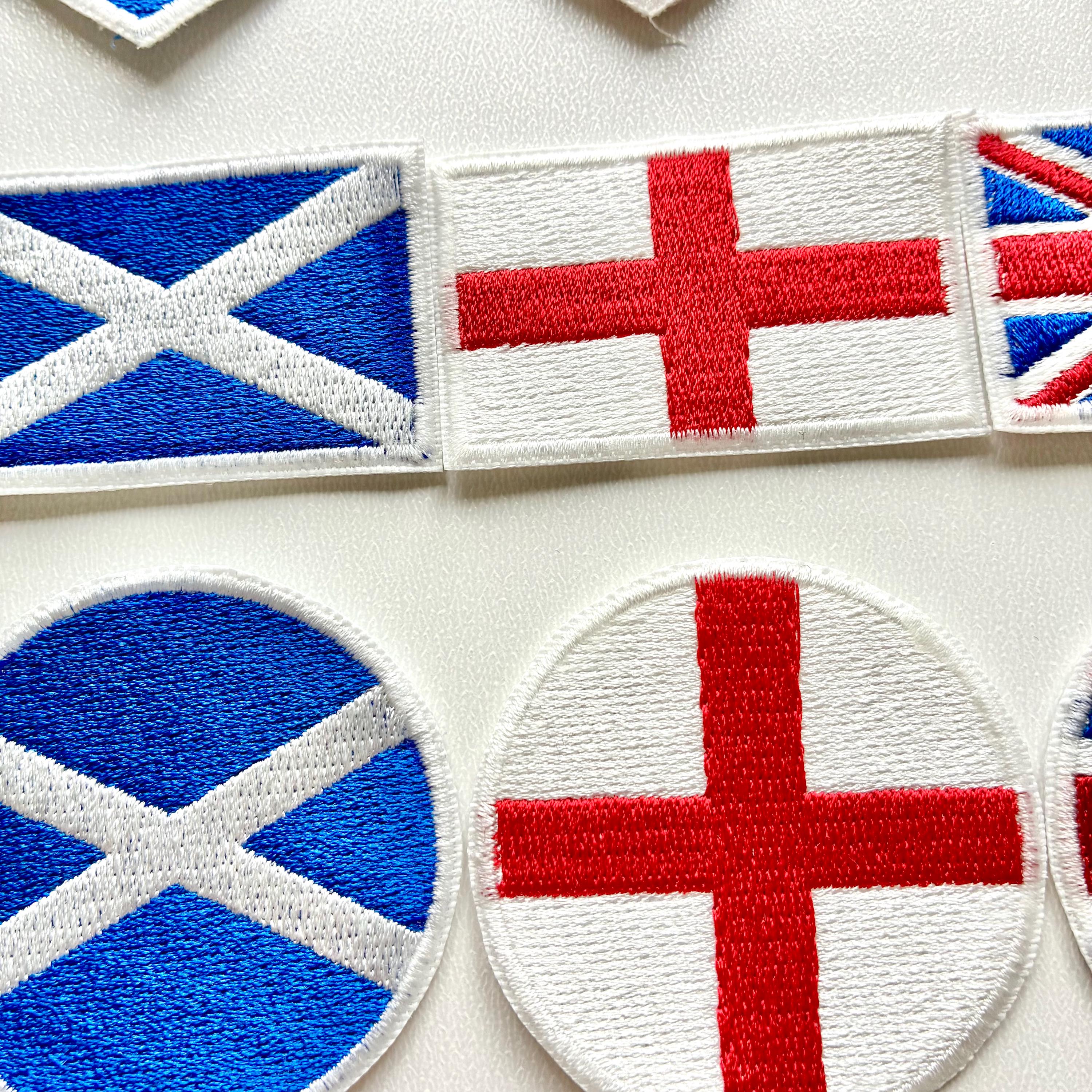 Embroidered Flag Patch Iron On & Sew On Union Jack England Scotland Wales Badge