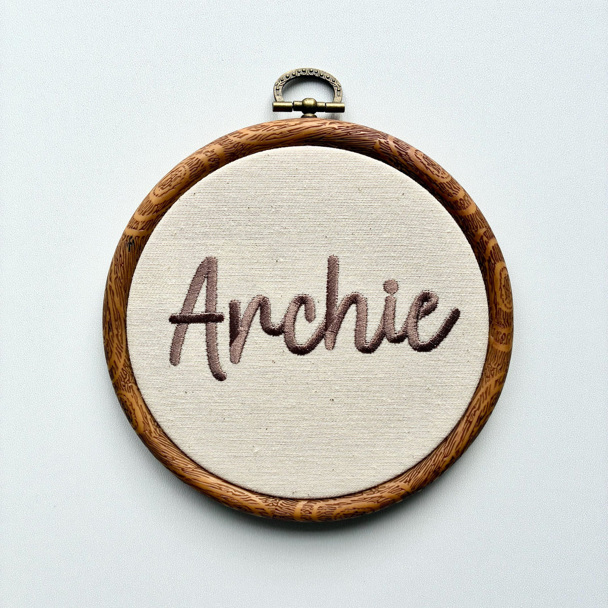 Personalised Embroidery Hoop – Custom Name Embroidered Vintage Art Nursery Decor Baby Shower Birth Announcement Gift