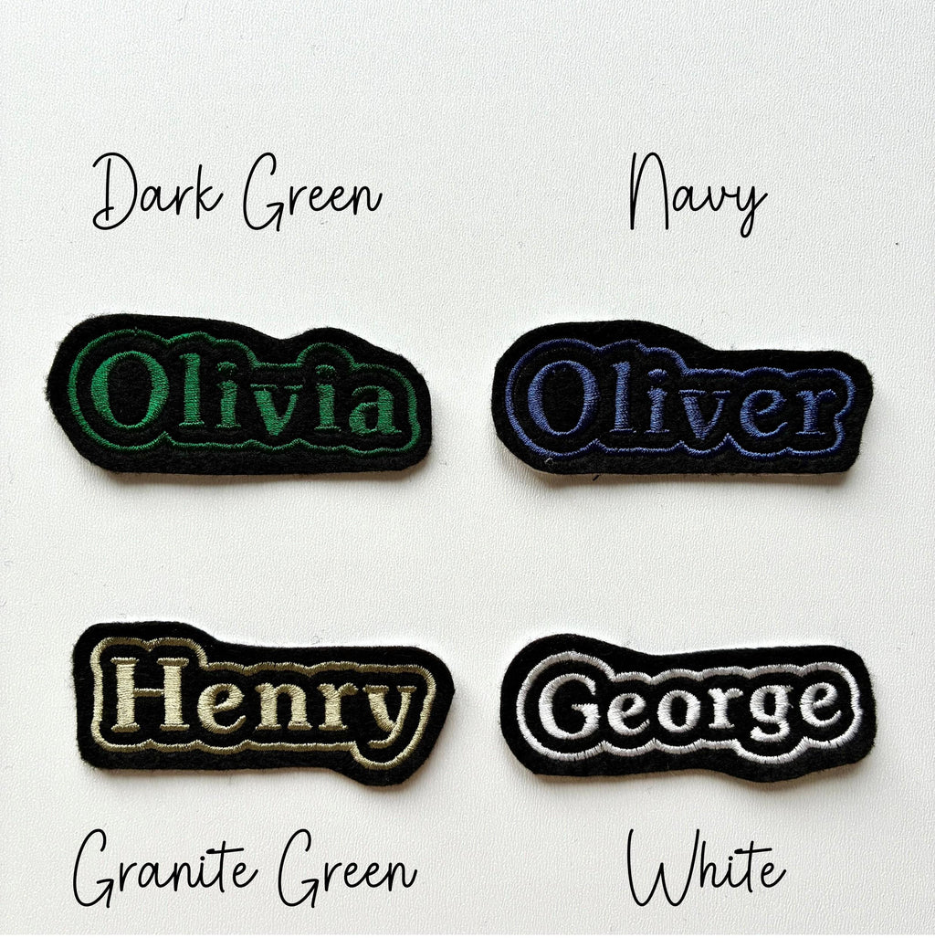 Personalised Embroidered Name Patch Iron On & Sew On Custom Text Badge (P1)