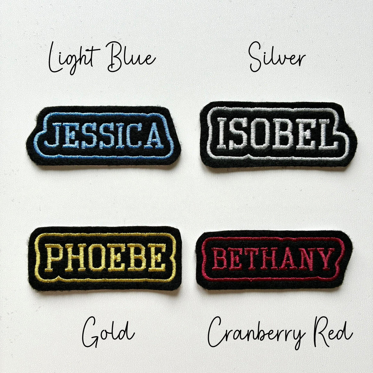Personalised Embroidered Name Patch Iron On & Sew On Custom Text Badge (P10)