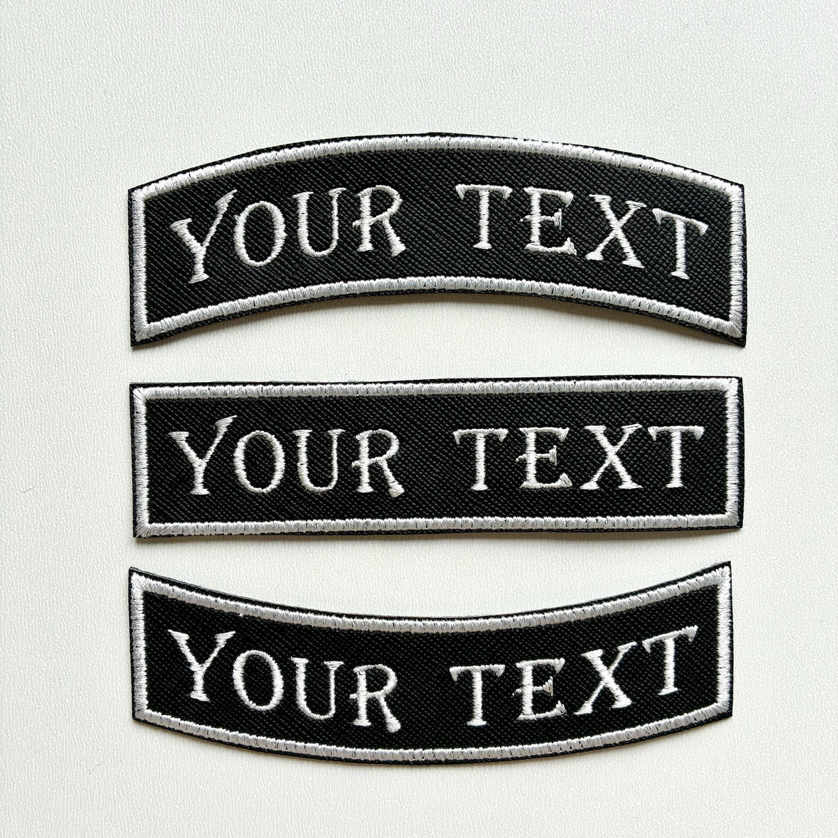 Personalised Embroidered Patch Iron & Sew On Custom Text Old English Biker Club