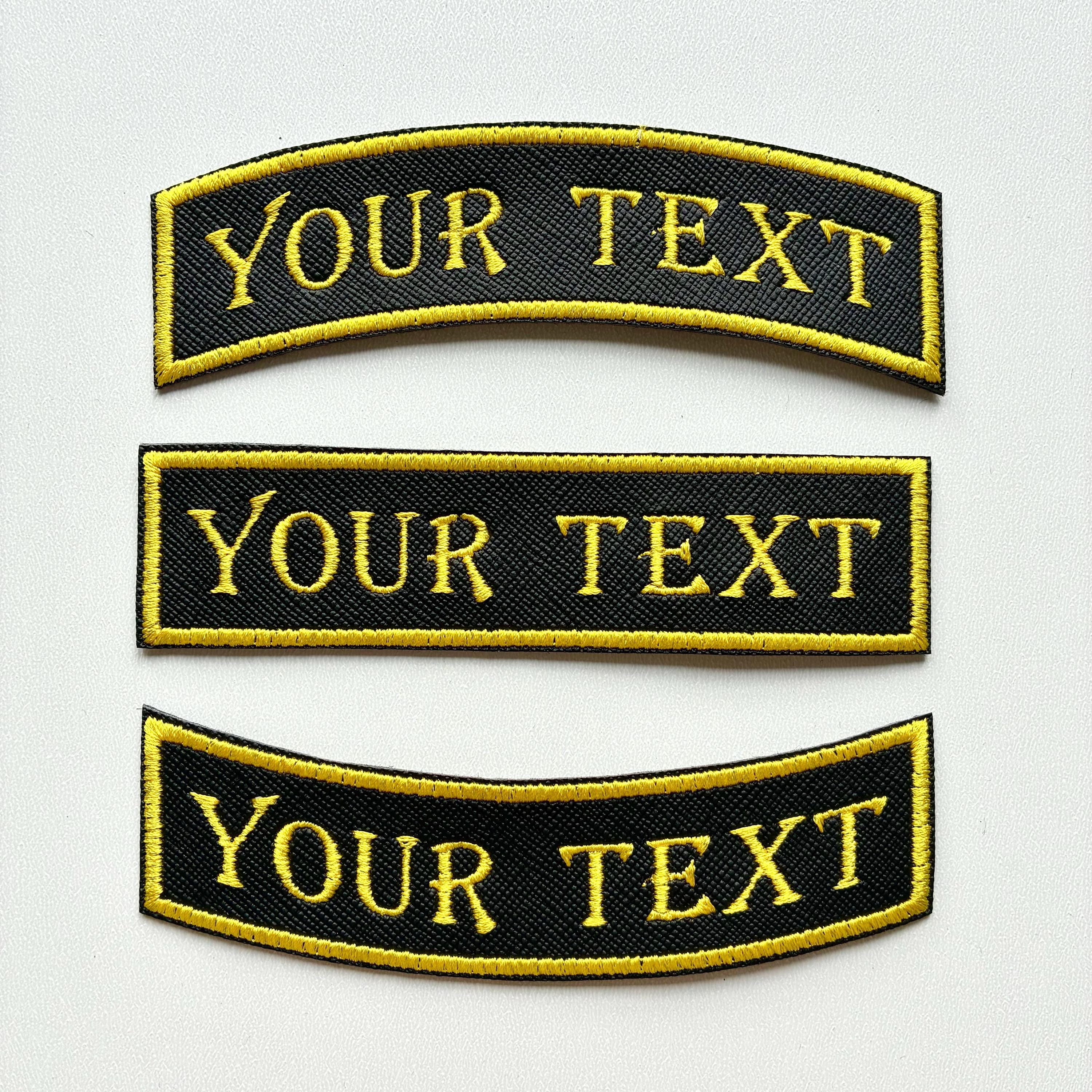 Personalised Embroidered Patch Iron & Sew On Custom Text Old English Biker Club