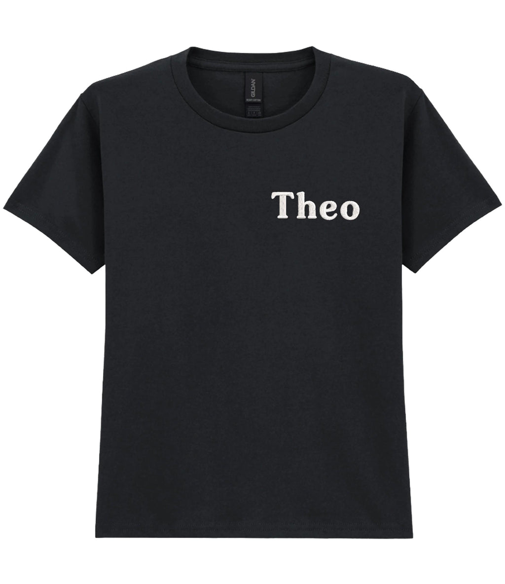 Embroidered Personalised Kids T-Shirt Custom Design Your Text