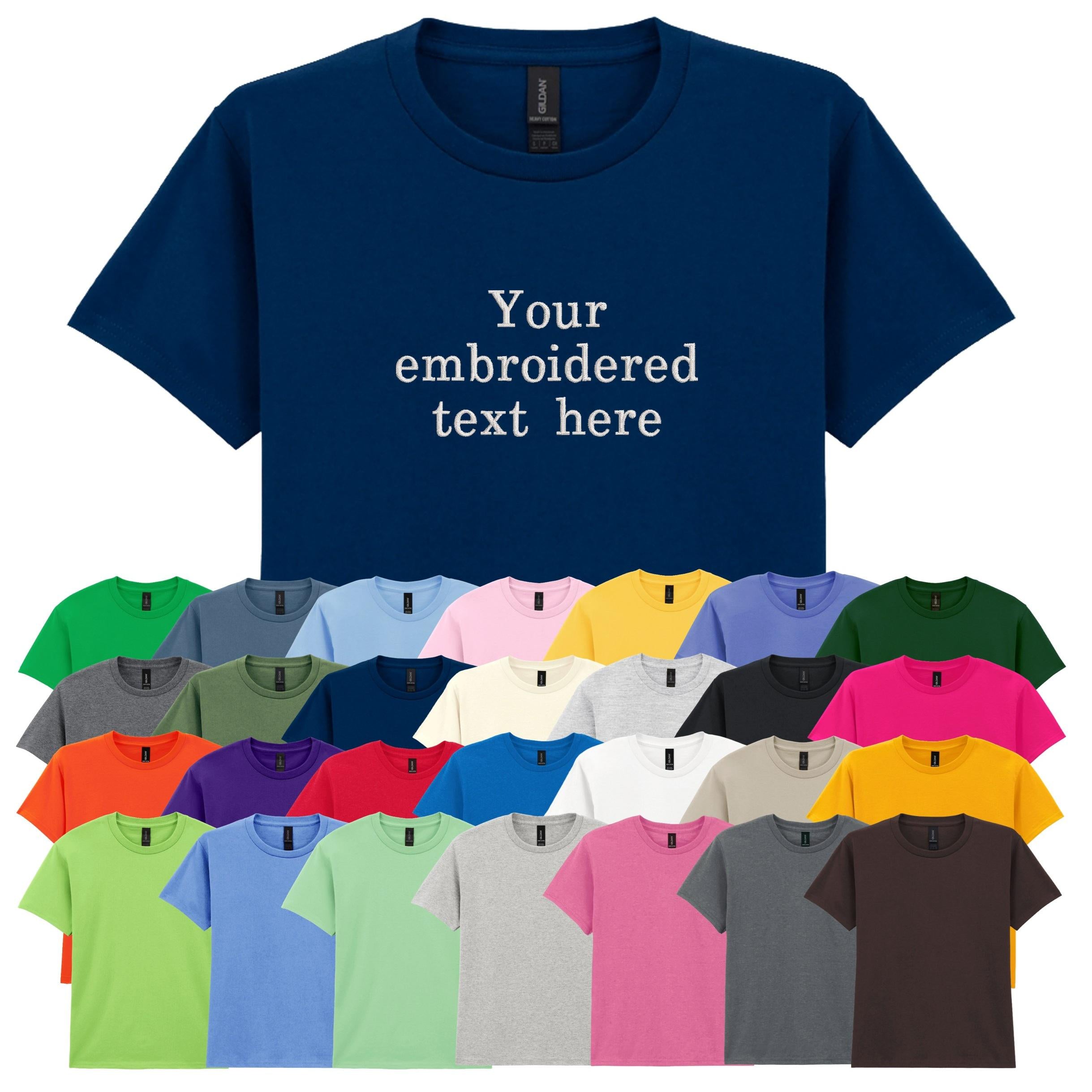 Embroidered Personalised Kids T-Shirt Custom Design Your Text