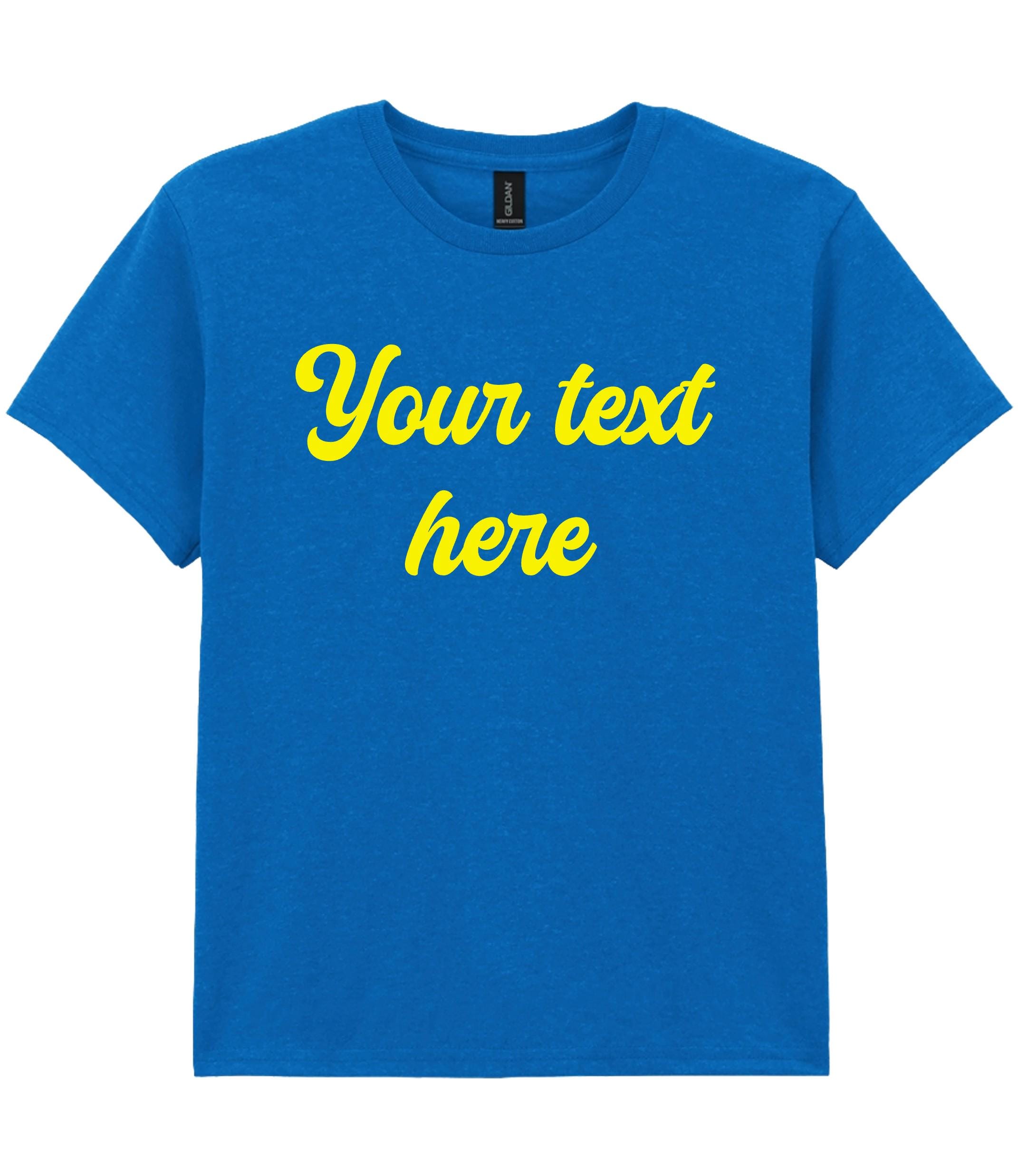 Personalised Printed Kids T-Shirt Custom Design Your Text
