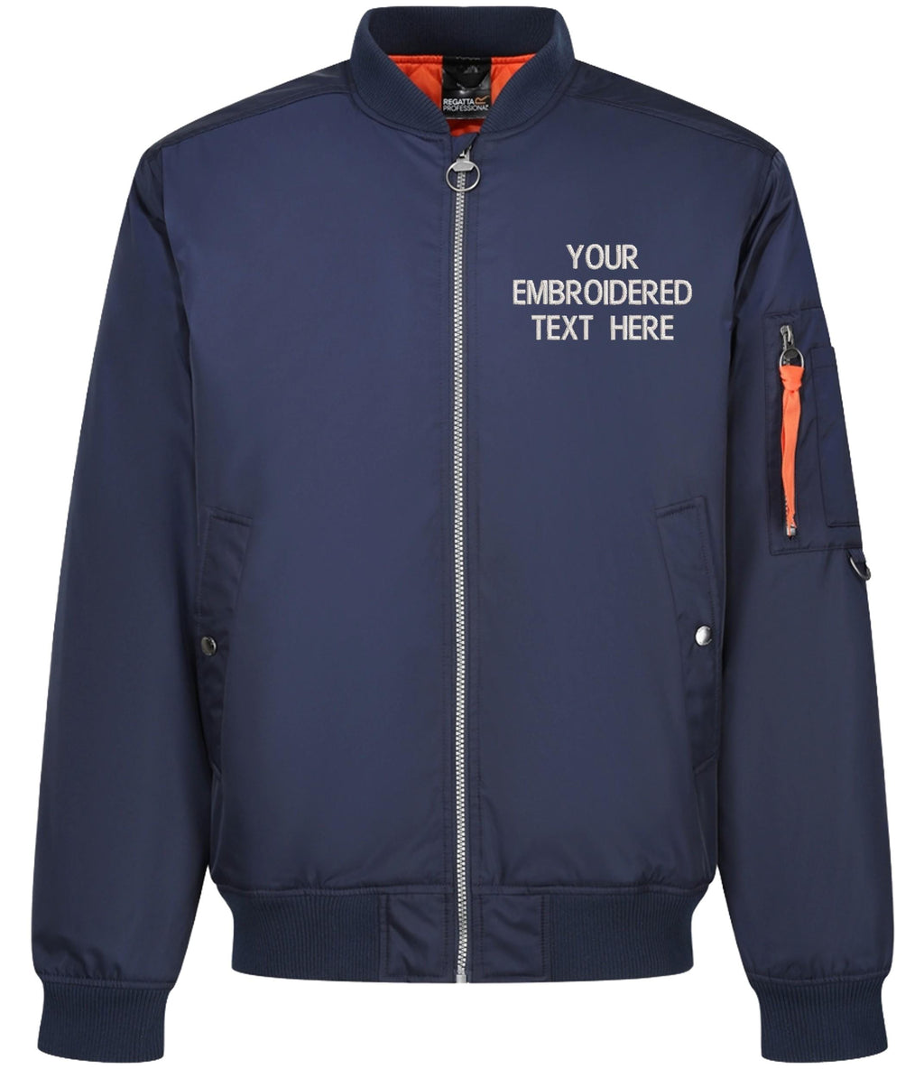 Embroidered Personalised Text Pilot Jacket Military Army Custom Name Bomber Coat