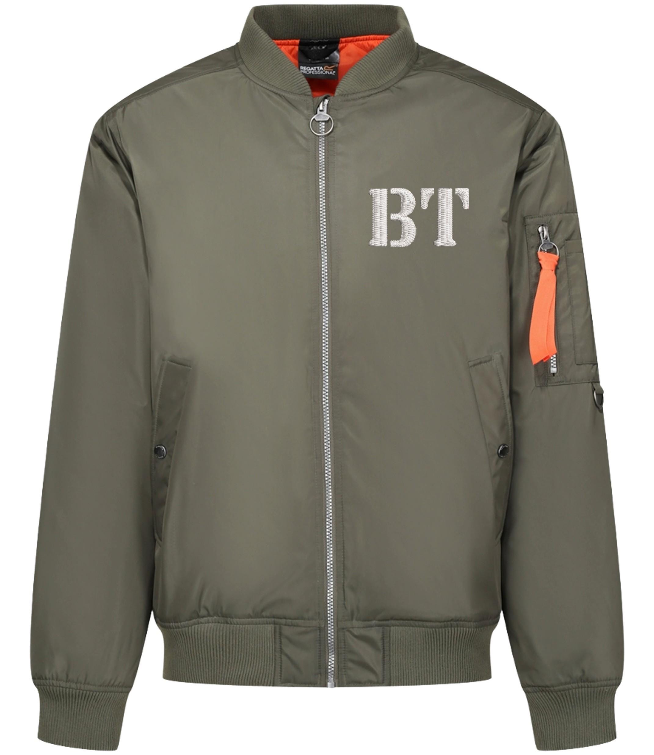 Embroidered Personalised Initials Pilot Jacket Military Army Custom Name Bomber Coat