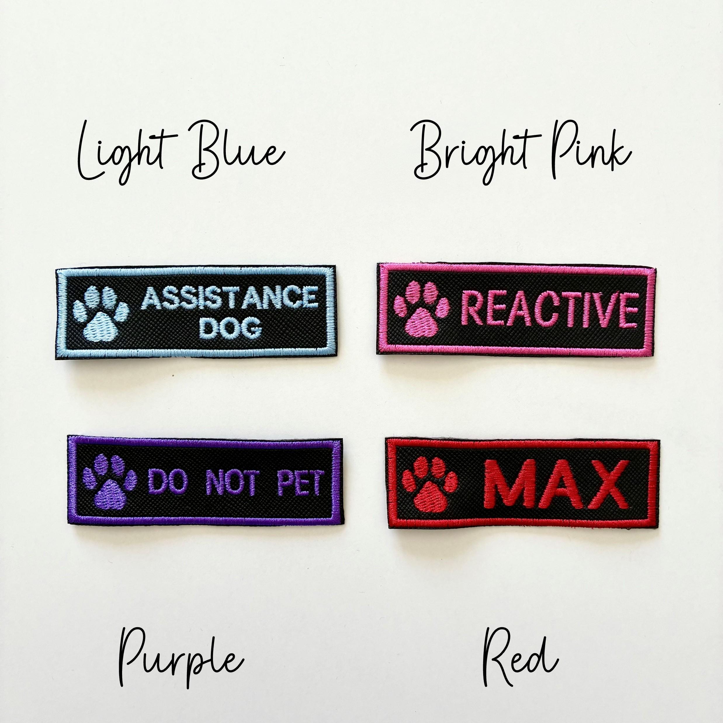 Personalised Embroidered Dog Paw Text Patch Iron & Sew On Training Harness Badge