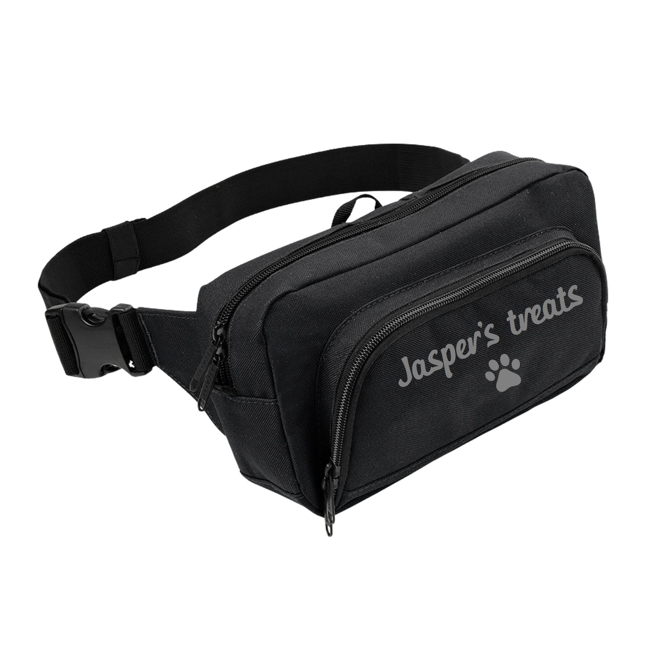 Personalised Name Dog Treats Belt Bag - Custom Puppy Walking Training Cross Body Bumbag