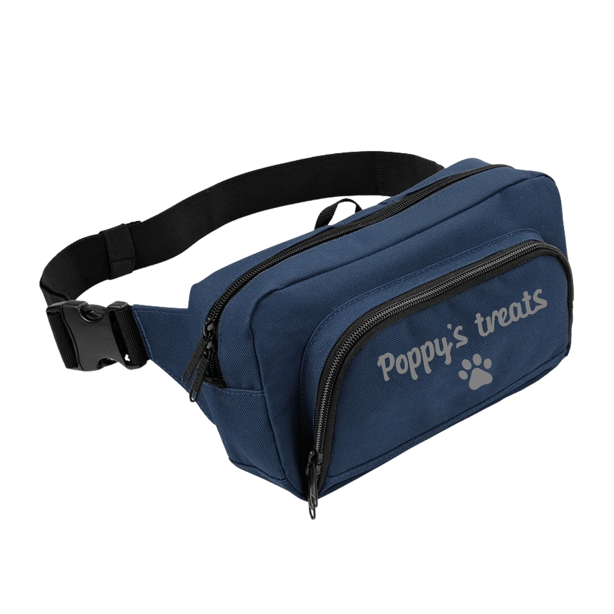 Personalised Name Dog Treats Belt Bag - Custom Puppy Walking Training Cross Body Bumbag