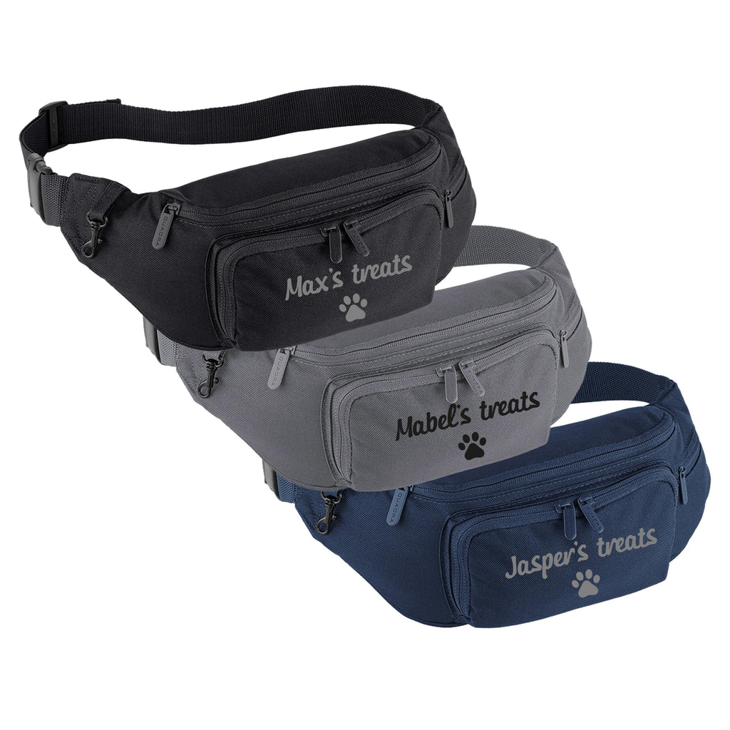 Personalised Name Dog Treats Belt Bag - Custom Puppy Walking Training Cross Body Bumbag