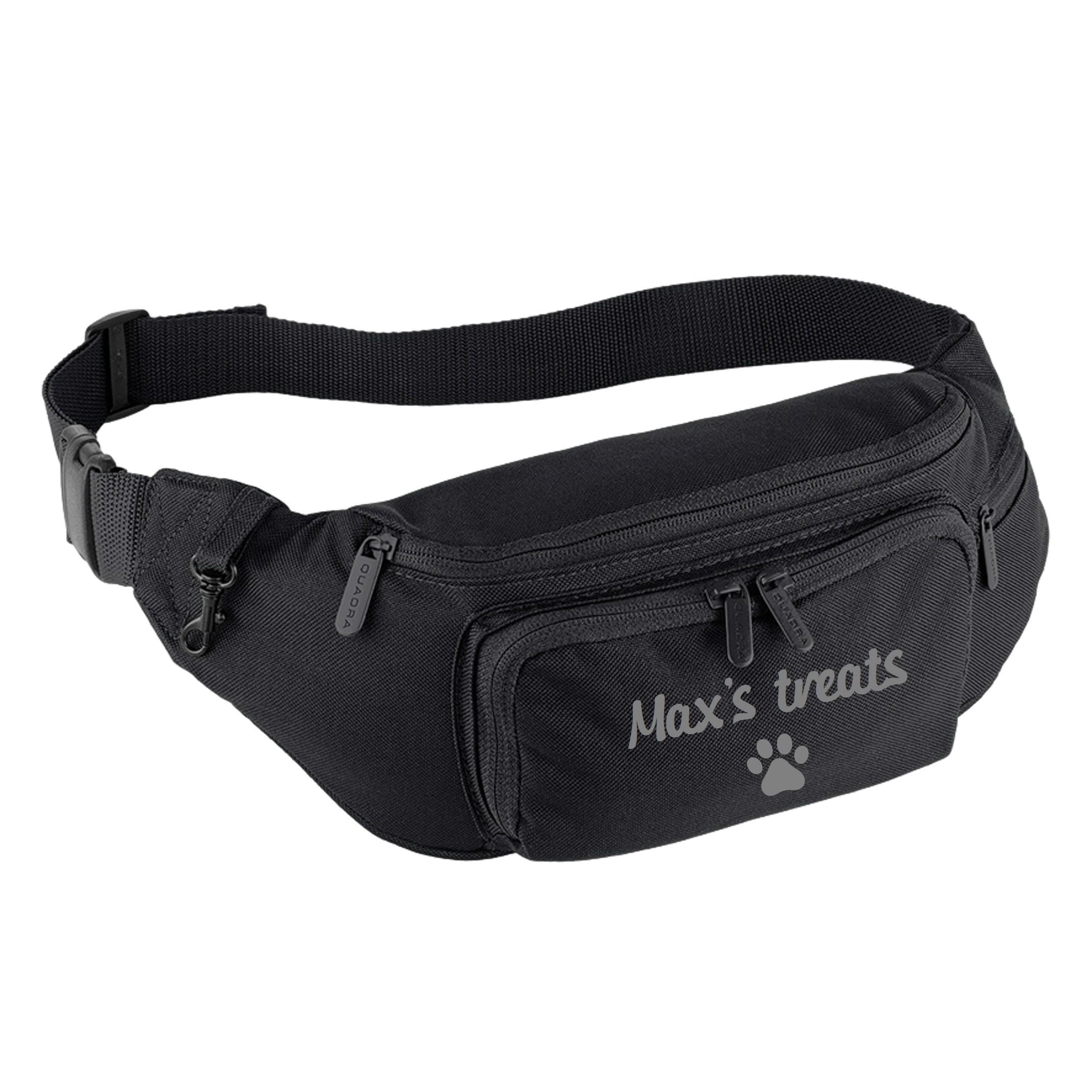 Personalised Name Dog Treats Belt Bag - Custom Puppy Walking Training Cross Body Bumbag