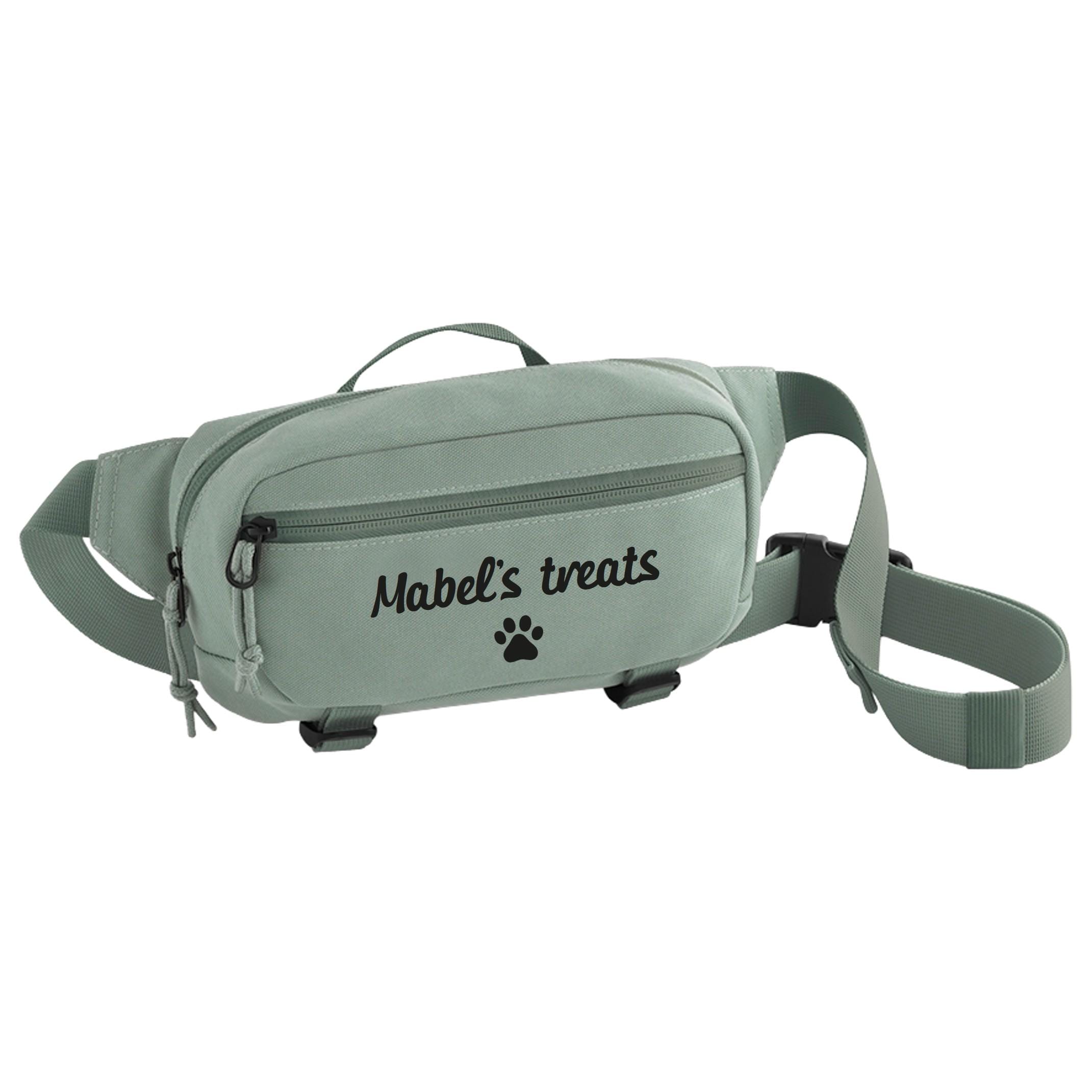 Personalised Name Dog Treats Belt Bag - Custom Puppy Walking Training Cross Body Bumbag