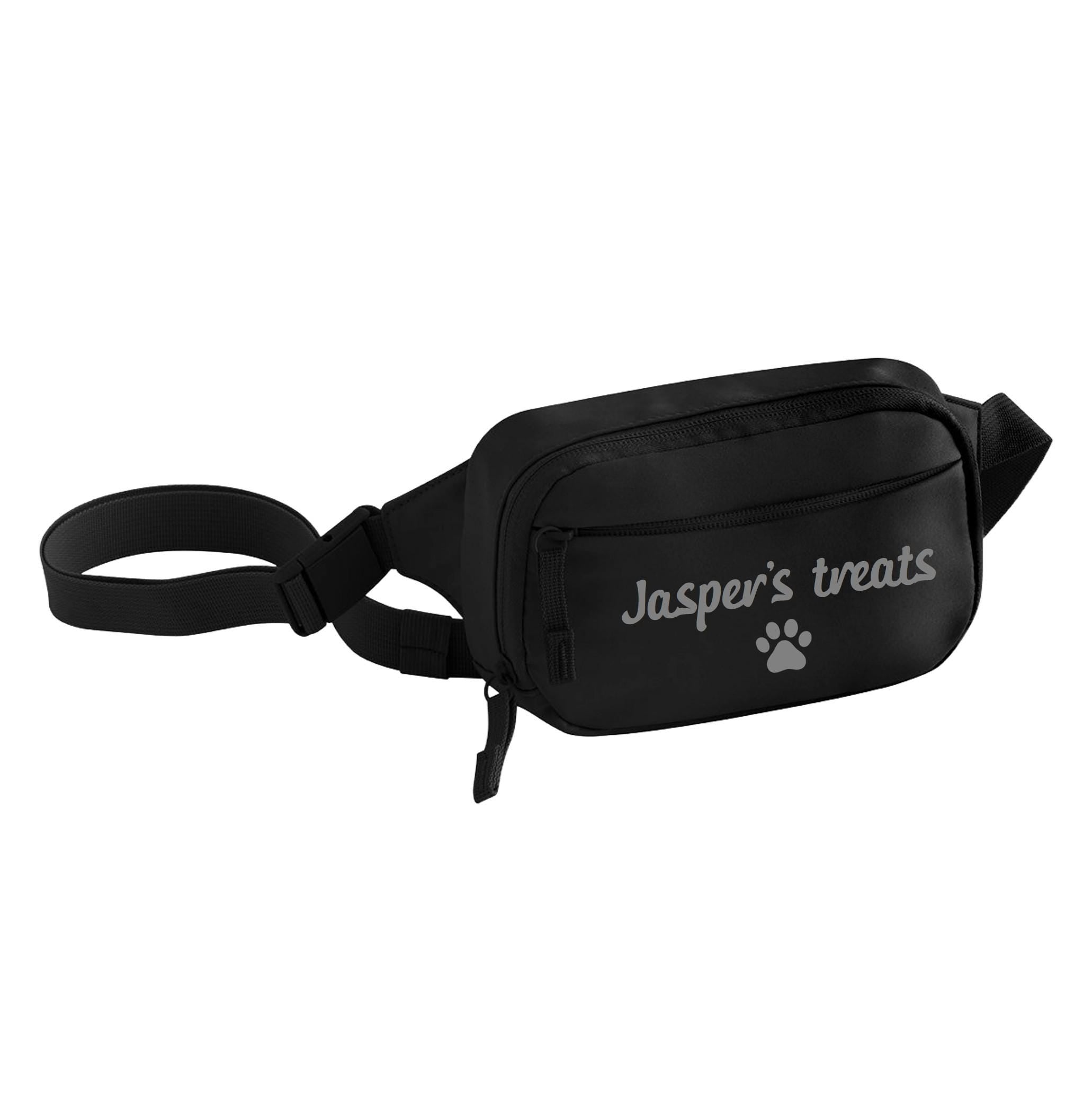 Personalised Name Dog Treats Belt Bag - Custom Puppy Walking Training Cross Body Bumbag
