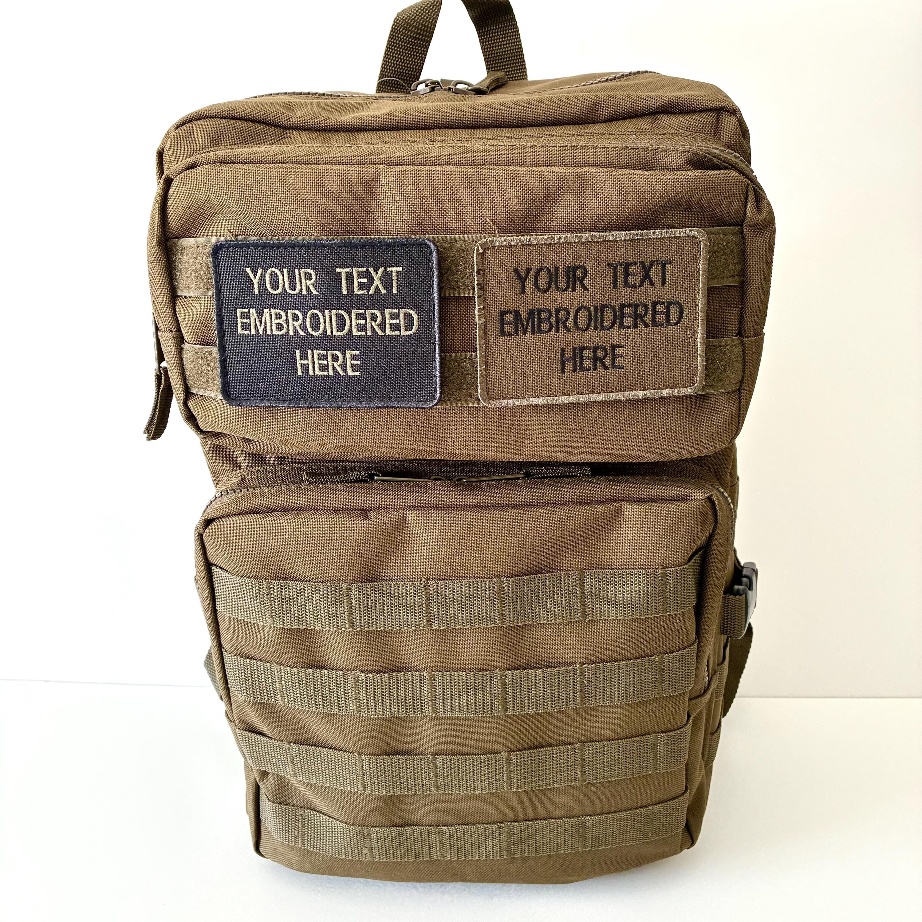 Personalised Embroidered Text Patch Hook Loop Custom Military Molle Morale Badge