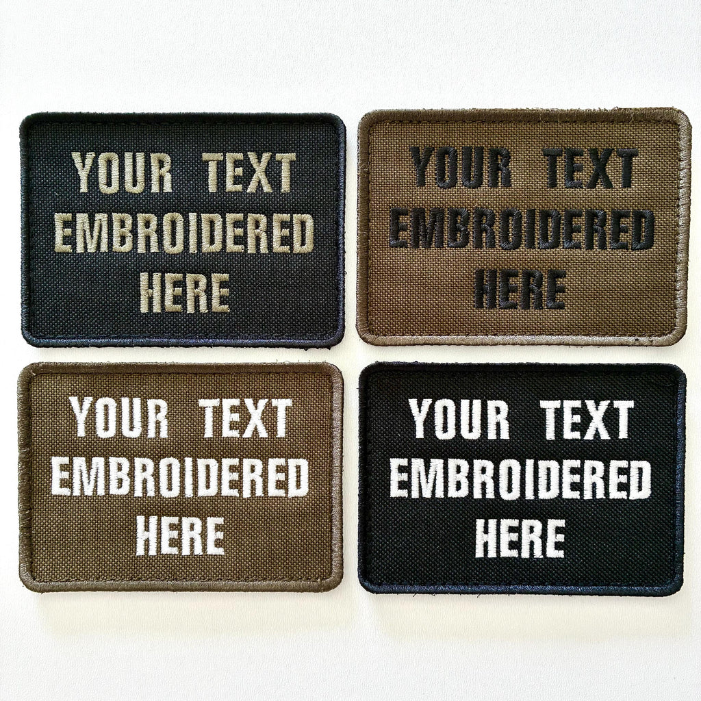 Personalised Embroidered Text Patch Hook Loop Custom Military Molle Morale Badge