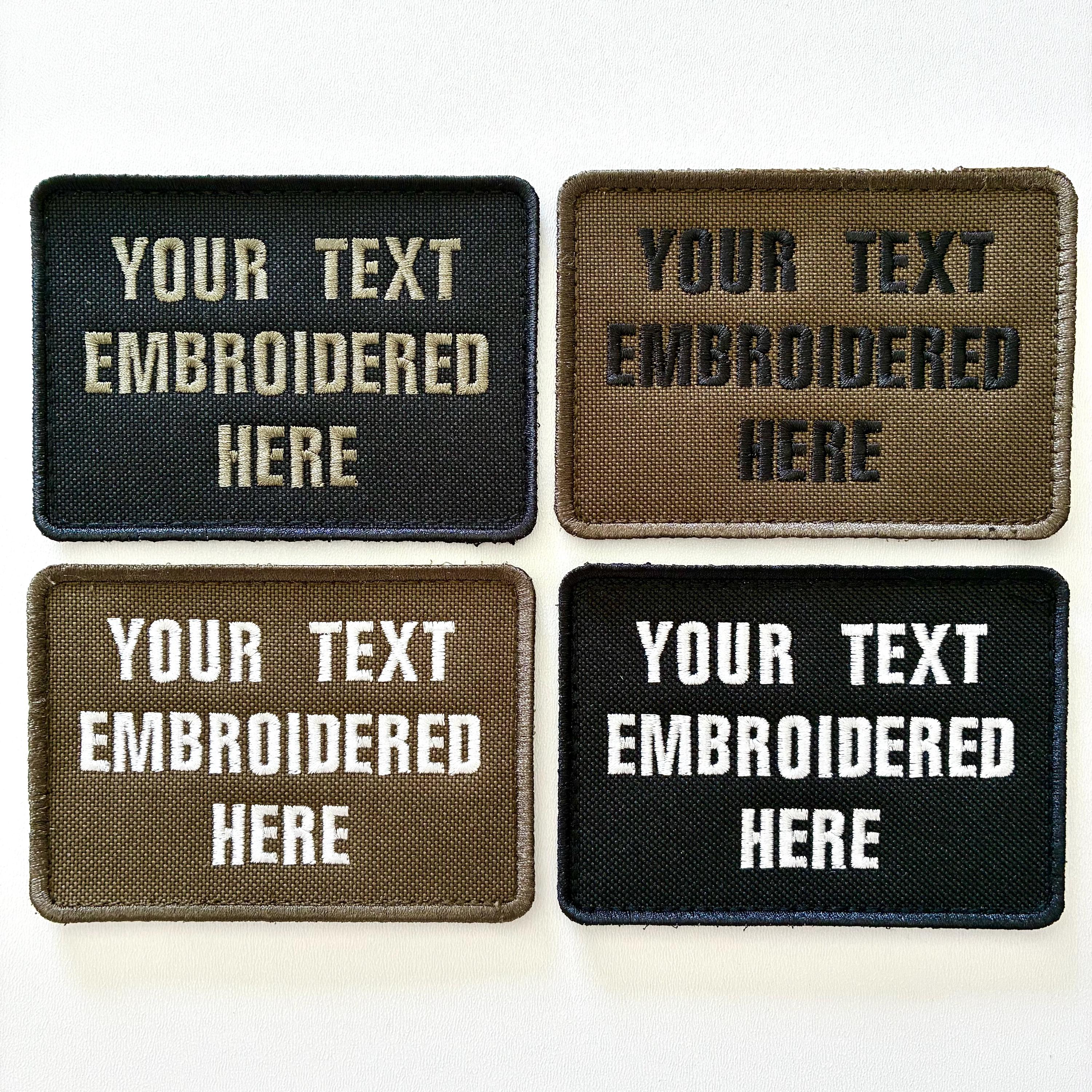 Personalised Embroidered Text Patch Hook Loop Custom Military Molle Morale Badge