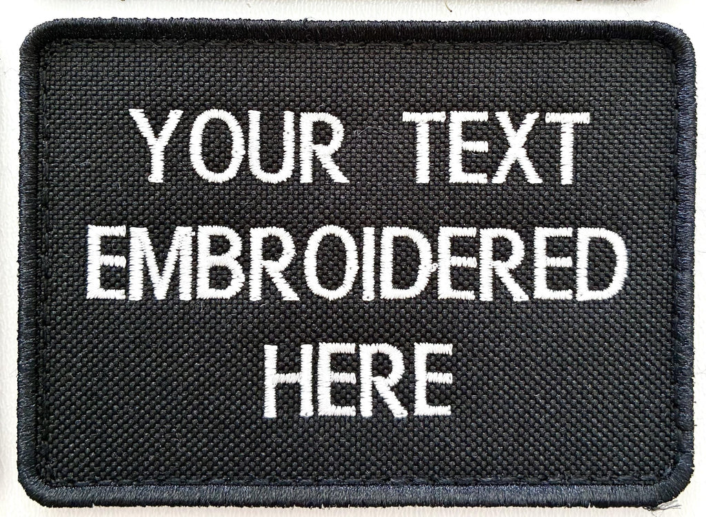 Personalised Embroidered Text Patch Hook Loop Custom Military Molle Morale Badge