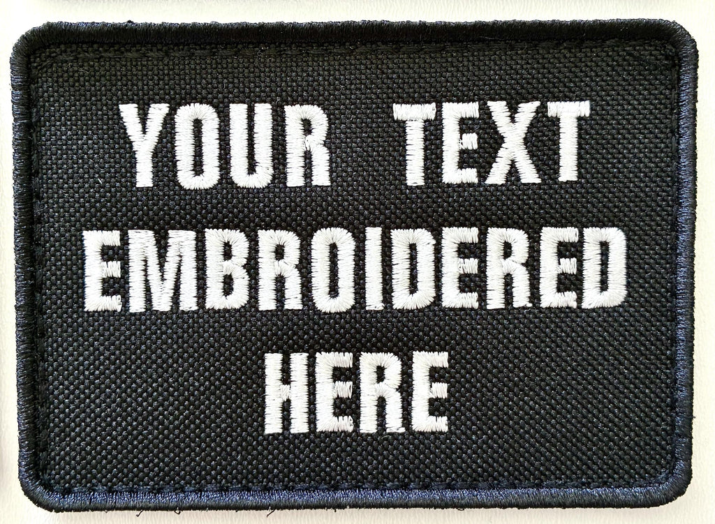 Personalised Embroidered Text Patch Hook Loop Custom Military Molle Morale Badge