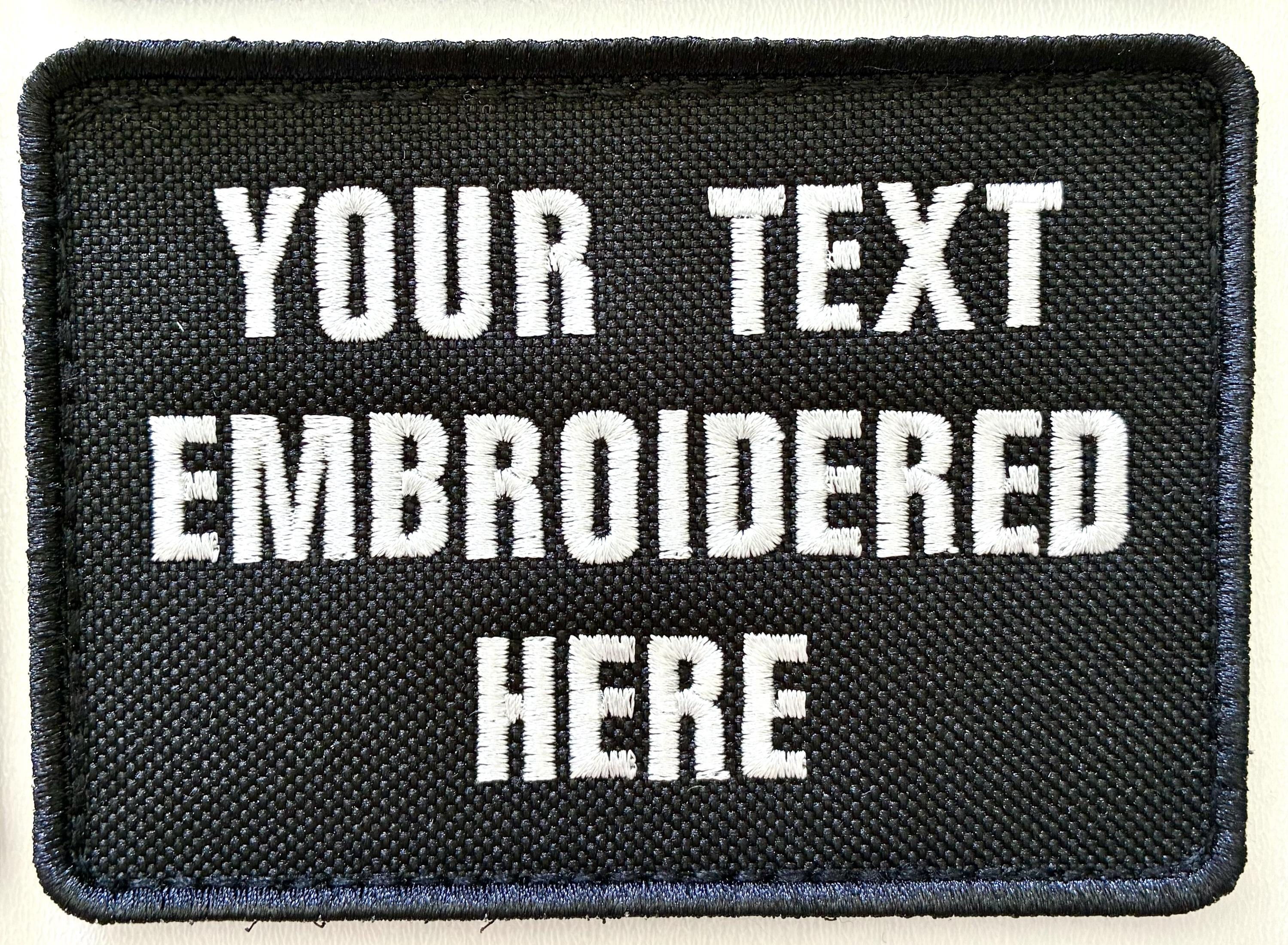 Personalised Embroidered Text Patch Hook Loop Custom Military Molle Morale Badge