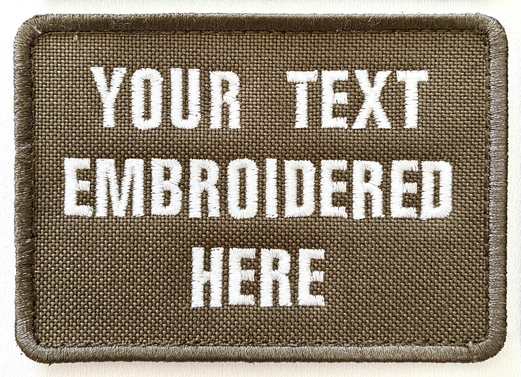 Personalised Embroidered Text Patch Hook Loop Custom Military Molle Morale Badge