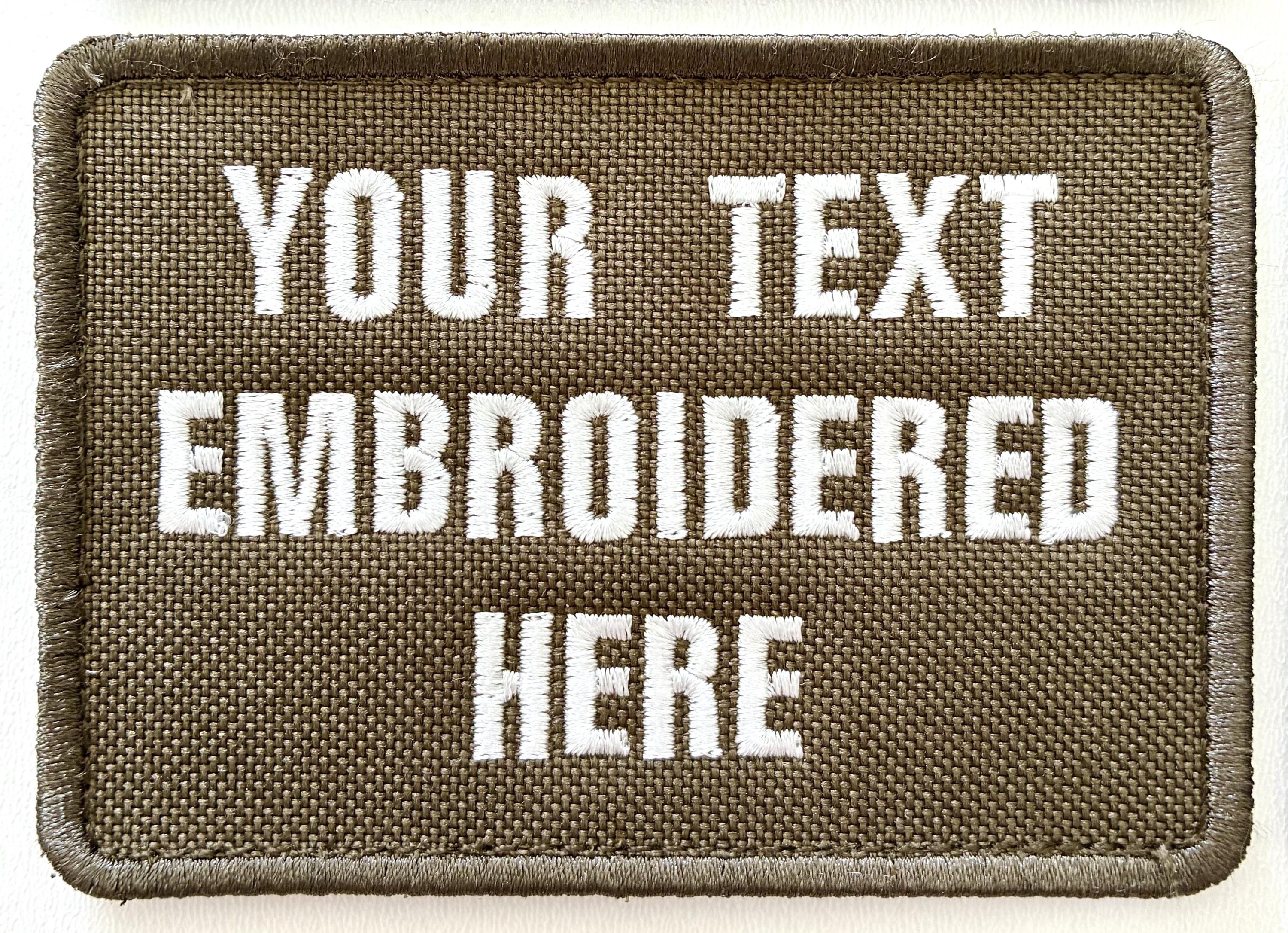 Personalised Embroidered Text Patch Hook Loop Custom Military Molle Morale Badge