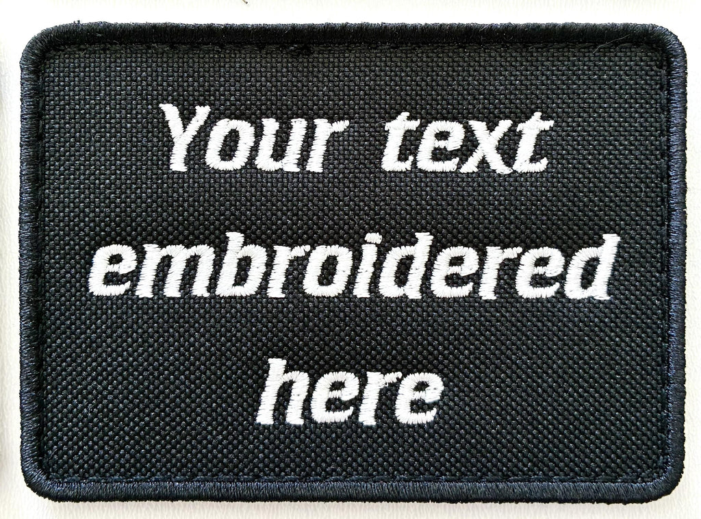 Personalised Embroidered Text Patch Hook Loop Custom Military Molle Morale Badge