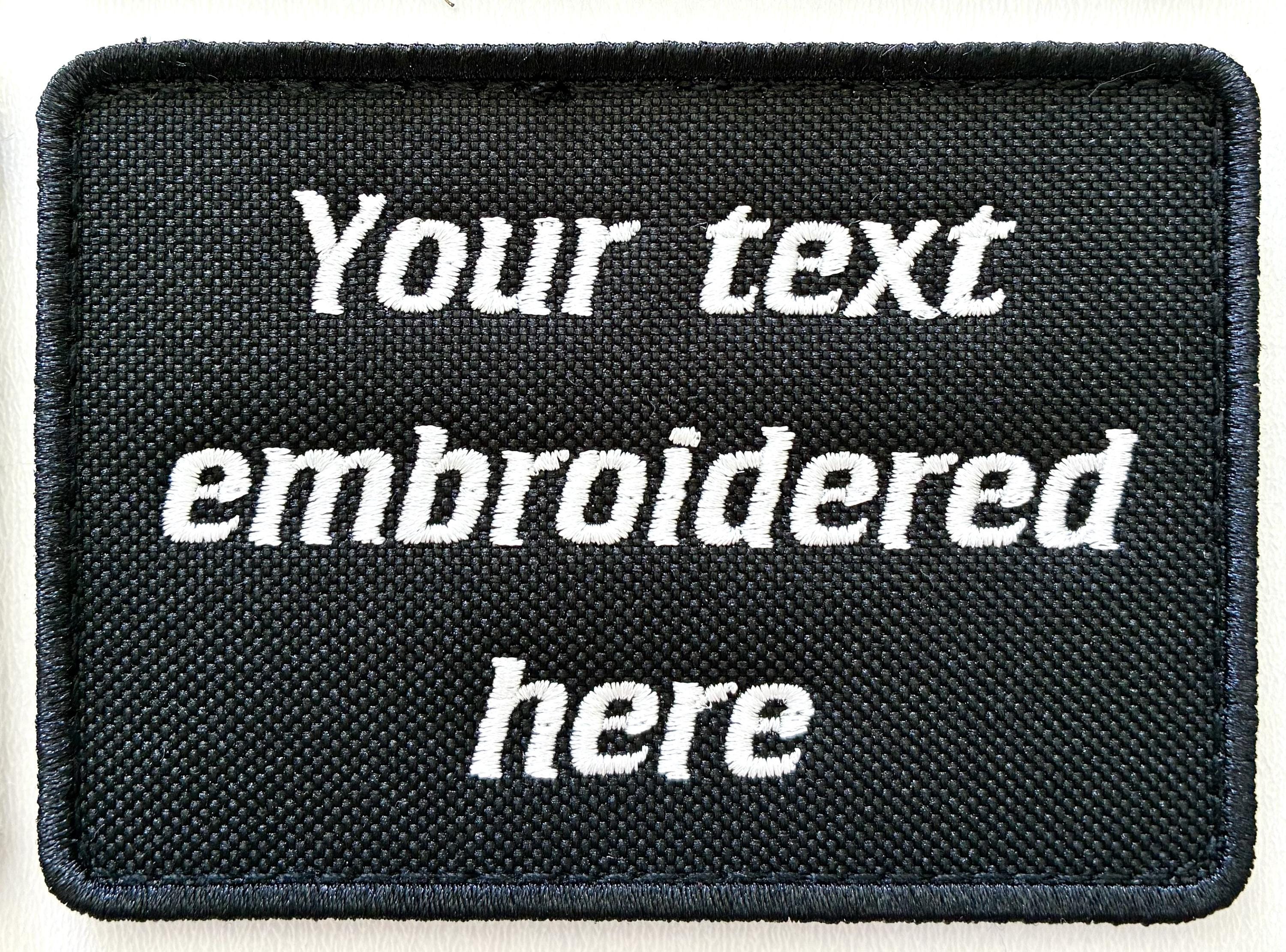 Personalised Embroidered Text Patch Hook Loop Custom Military Molle Morale Badge