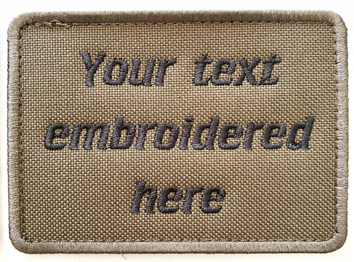 Personalised Embroidered Text Patch Hook Loop Custom Military Molle Morale Badge