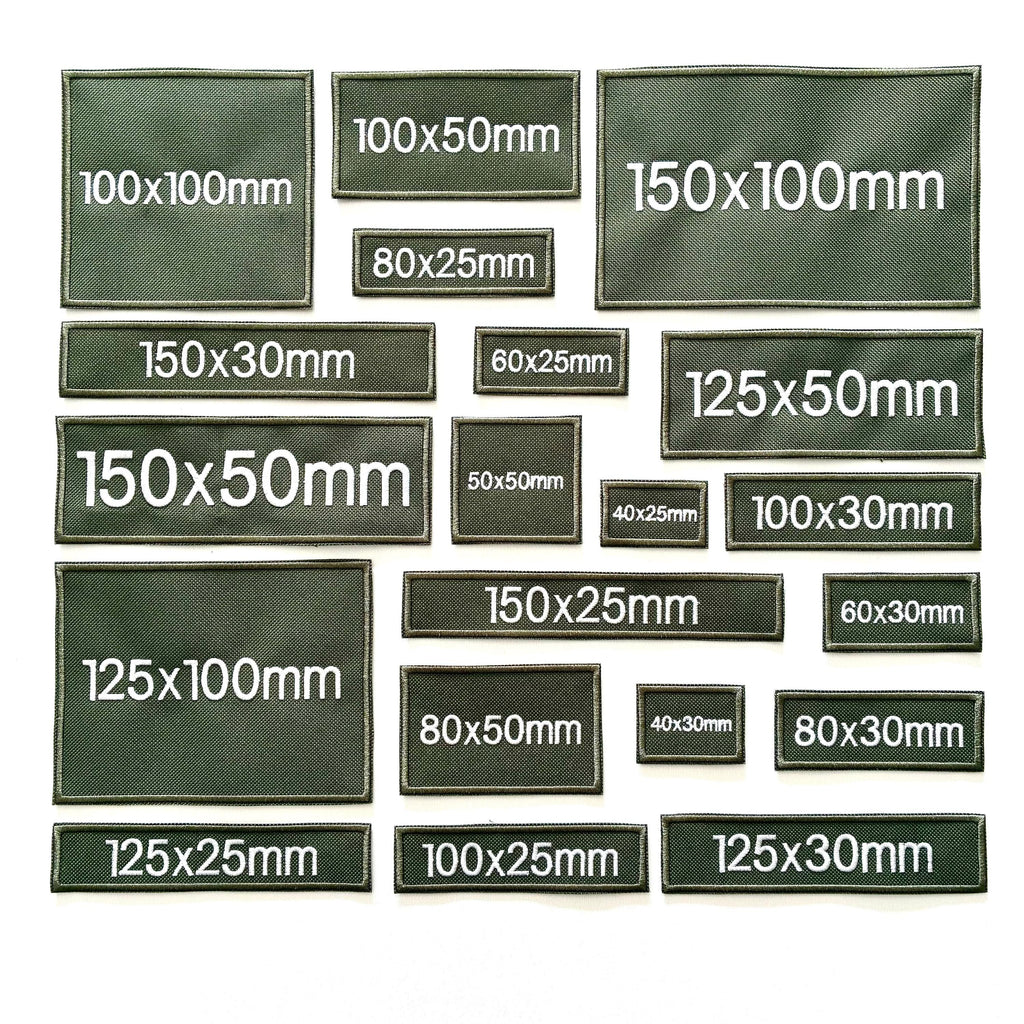 Personalised Embroidered Olive Patches Sew/Iron/VELCRO® Custom Text Molle Morale Badges