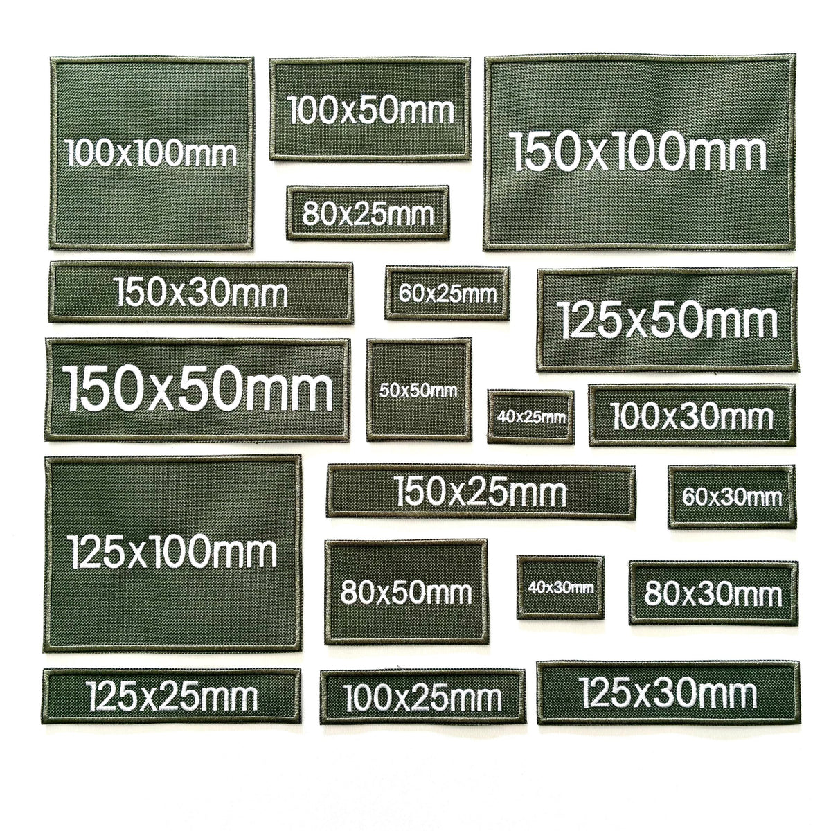 Personalised Embroidered Olive Patches Sew/Iron/VELCRO® Custom Text Molle Morale Badges