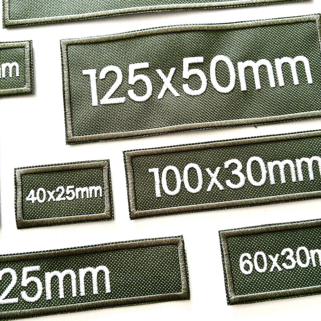 Personalised Embroidered Olive Patches Sew/Iron/VELCRO® Custom Text Molle Morale Badges