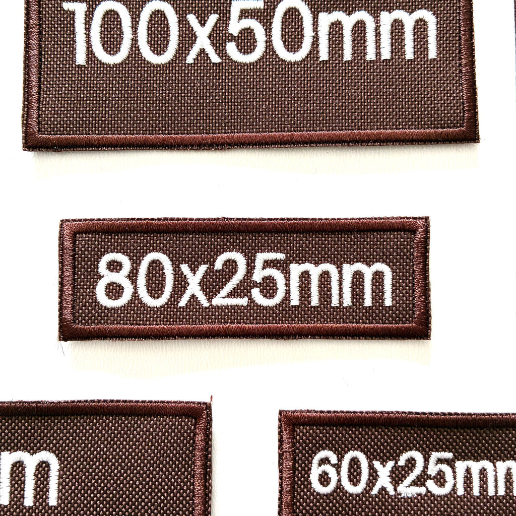 Personalised Embroidered Brown Patches Sew/Iron/VELCRO® Custom Text Molle Morale Badges