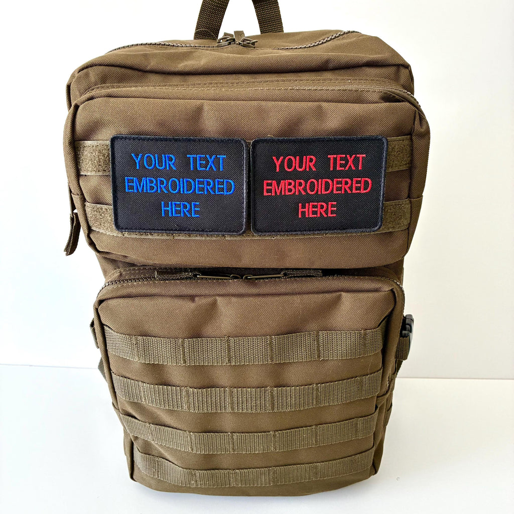 Personalised Embroidered Text Patch Hook Loop Custom Military Molle Morale Badge