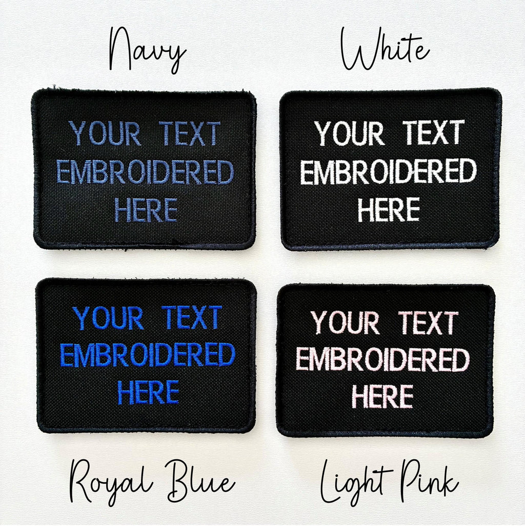 Personalised Embroidered Text Patch Hook Loop Custom Military Molle Morale Badge