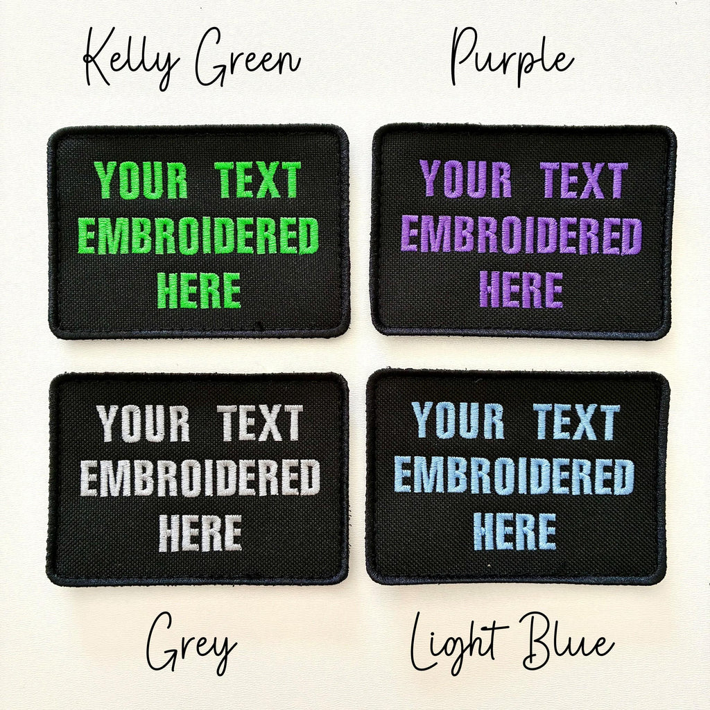 Personalised Embroidered Text Patch Hook Loop Custom Military Molle Morale Badge